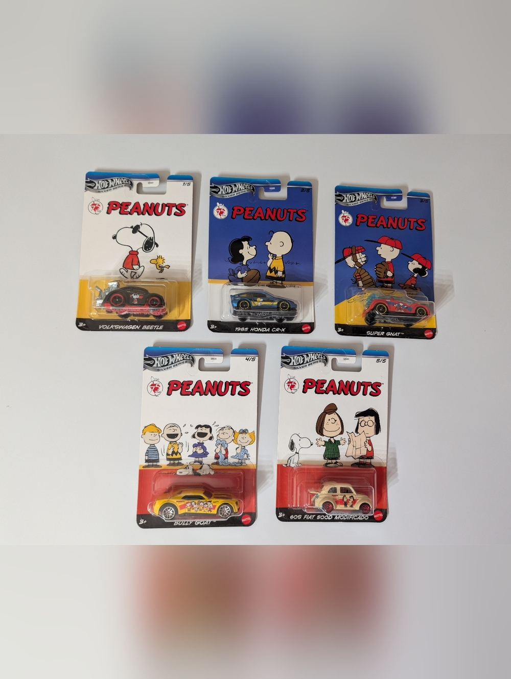 Hot Wheels Silver Series Peanuts Set of 5